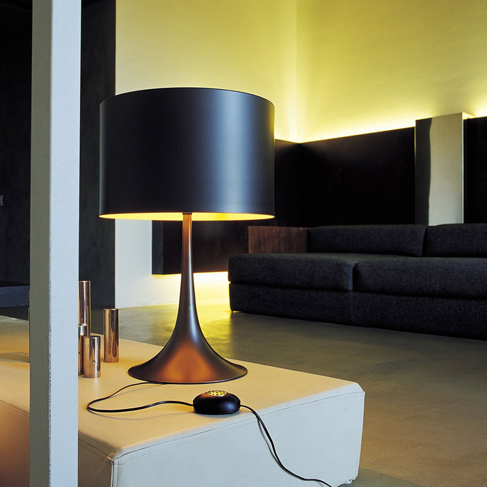 Spun Light T Table Lamp in living room.
