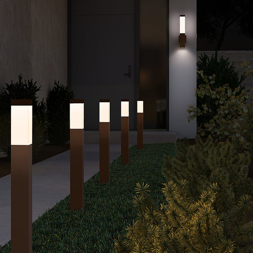 Square Column™ Outdoor LED Wall Light Outside Area.