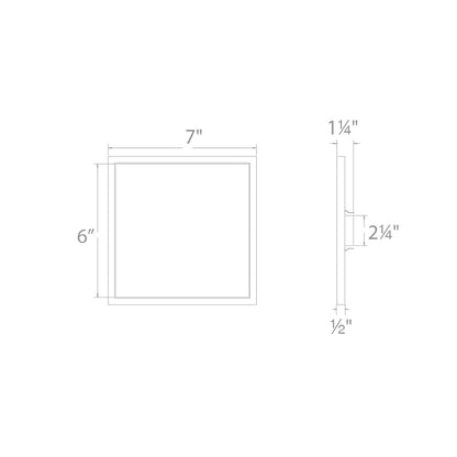 Square LED Ceiling/Wall Light - line drawing.