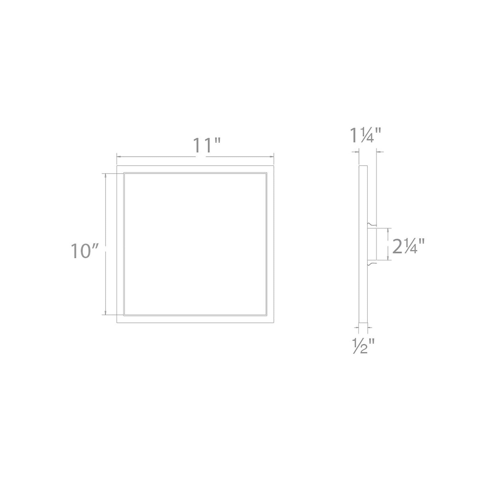 Square LED Ceiling/Wall Light - line drawing.