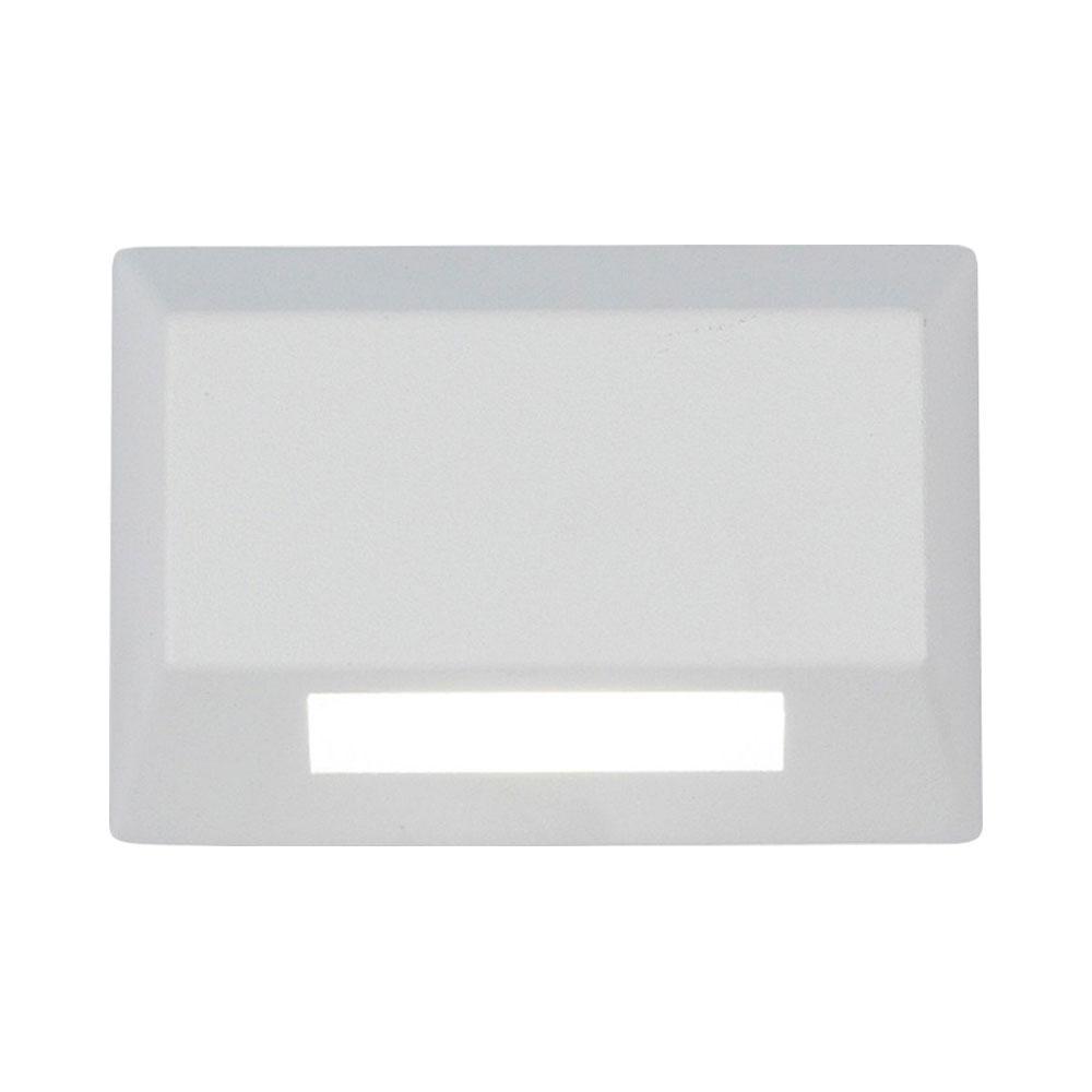 Square LED Deck and Patio Light in White on Aluminum.