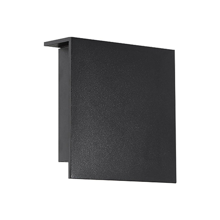 Square Outdoor LED Wall Light in Small/Black.