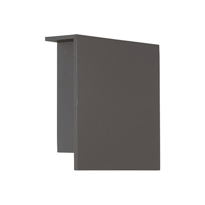 Square Outdoor LED Wall Light in Small/Bronze.