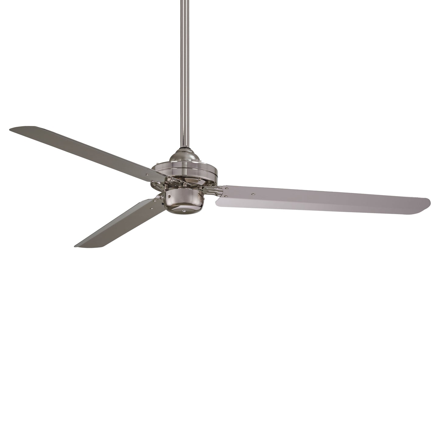 Steal Ceiling Fan in Brushed Nickel.