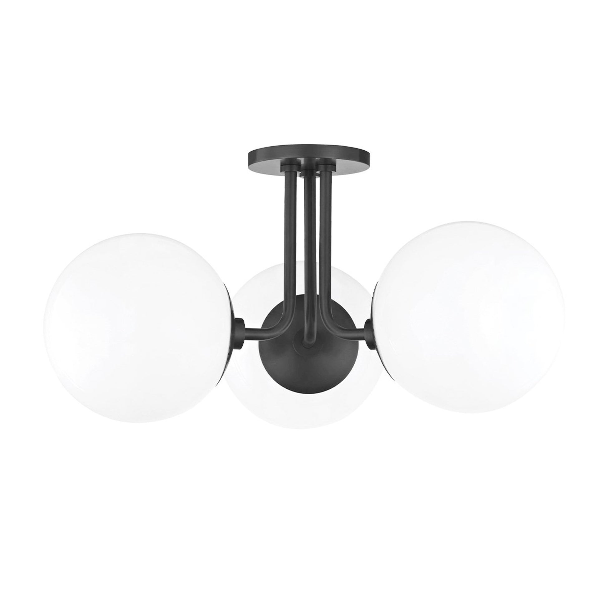 Stella 3-Light Semi-Flush Mount Ceiling Light in Old Bronze.