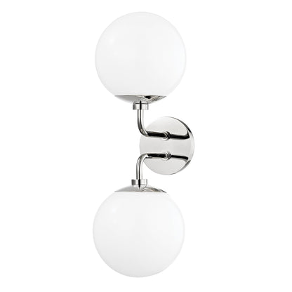 Stella Wall Light in Polished Nickel (2-Light).