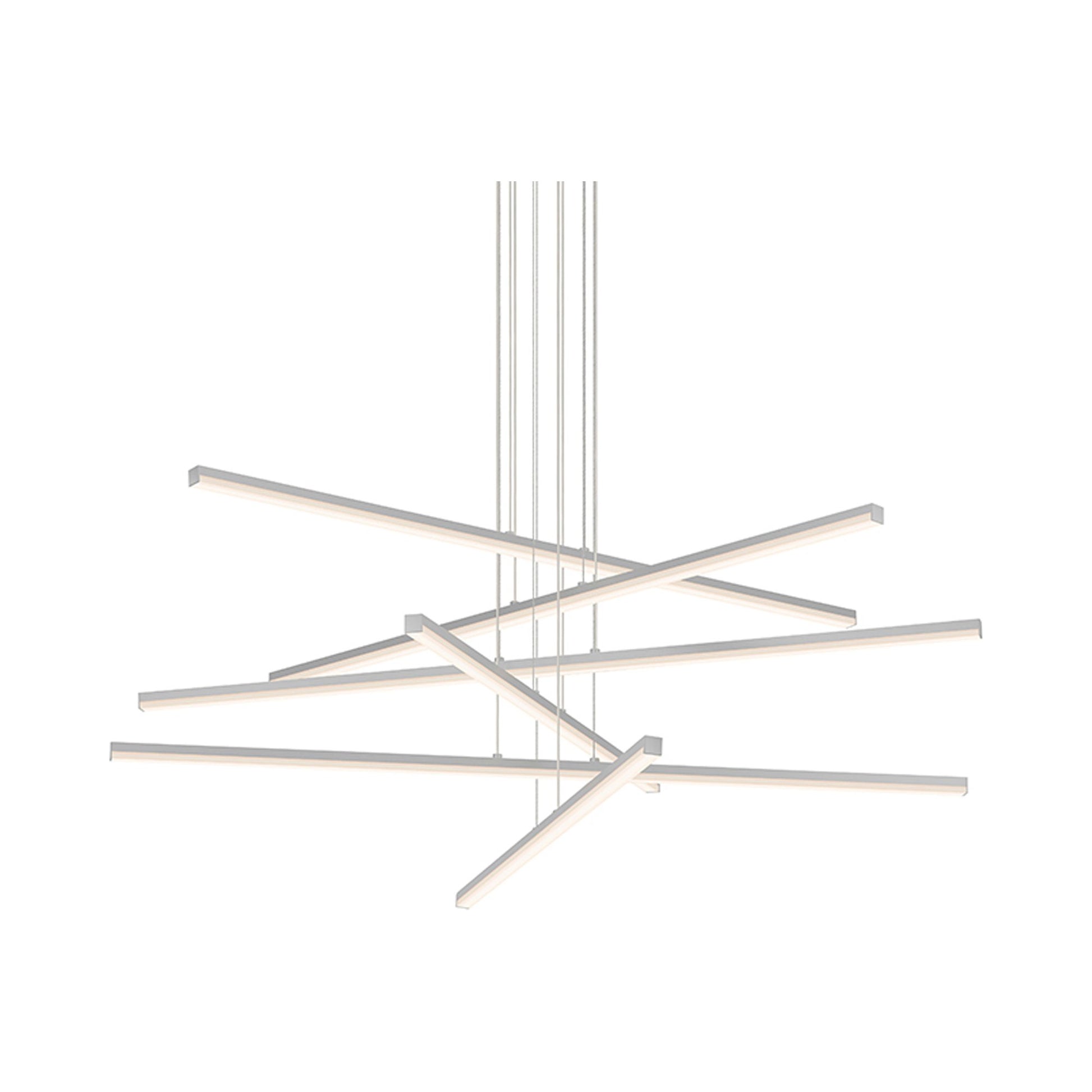 Stix LED Pendant Light in Bright Satin Aluminum (6-Light).