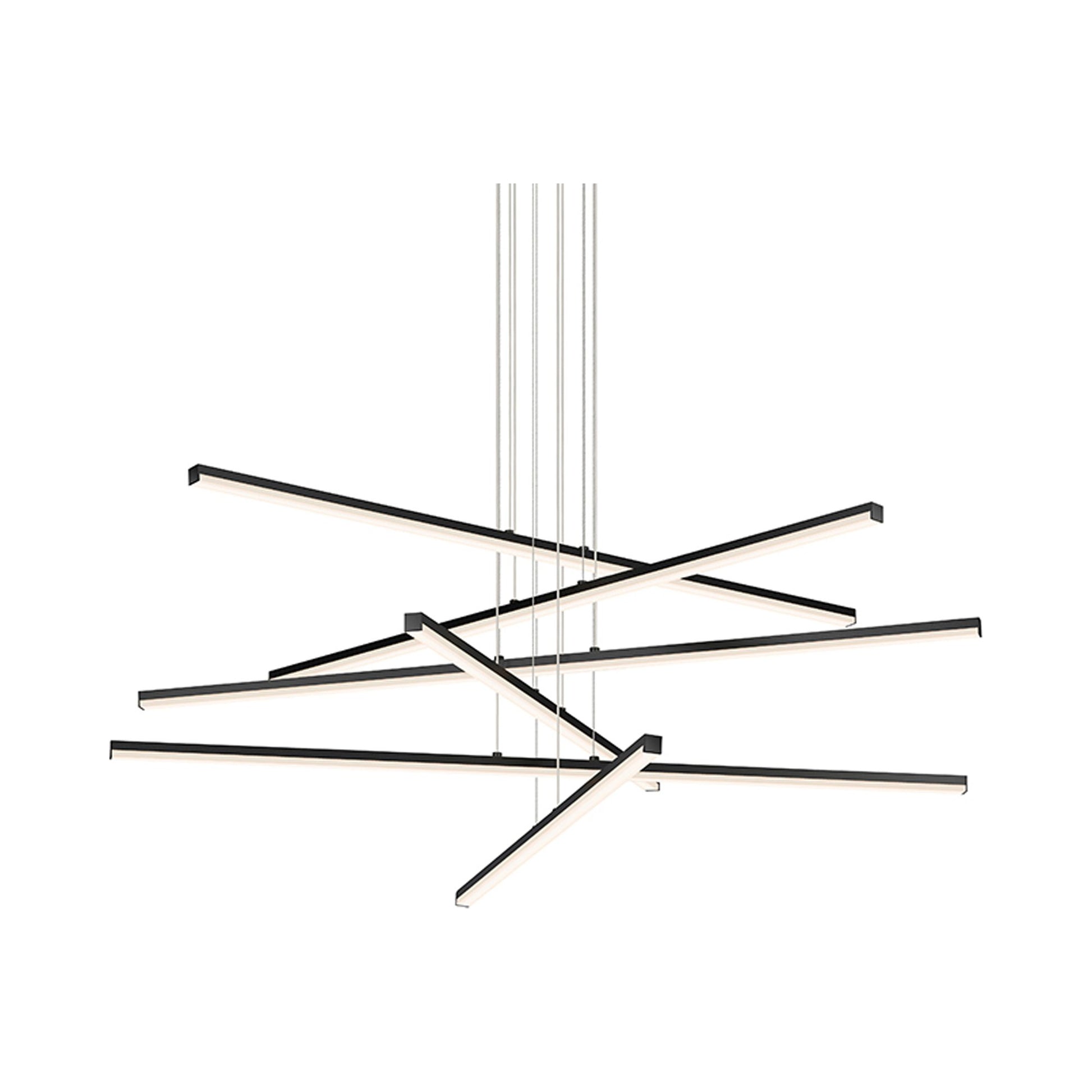 Stix LED Pendant Light in Satin Black (6-Light).