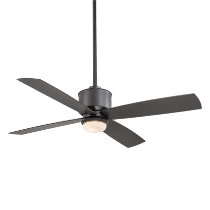 Strata Outdoor Ceiling Fan in Smoked Iron / Etched Opal/LED.