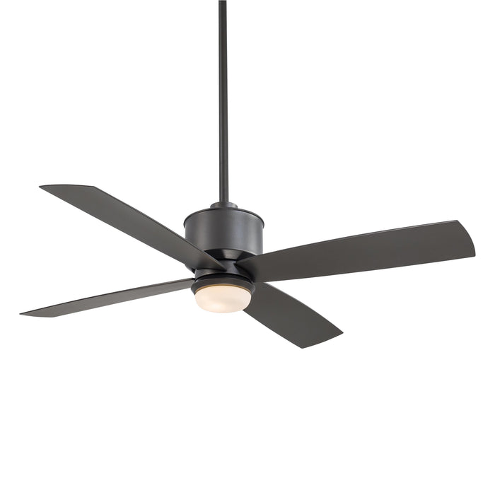 Strata Outdoor Ceiling Fan in Smoked Iron / Etched Opal/LED.