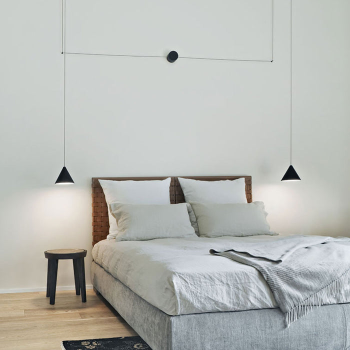 String Light Cone LED Pendant Light In bedroom