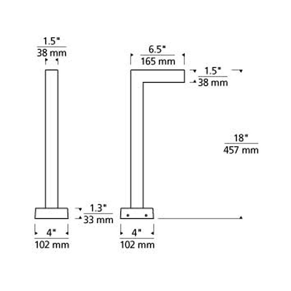 Strut Outdoor LED Path Light - line drawing.