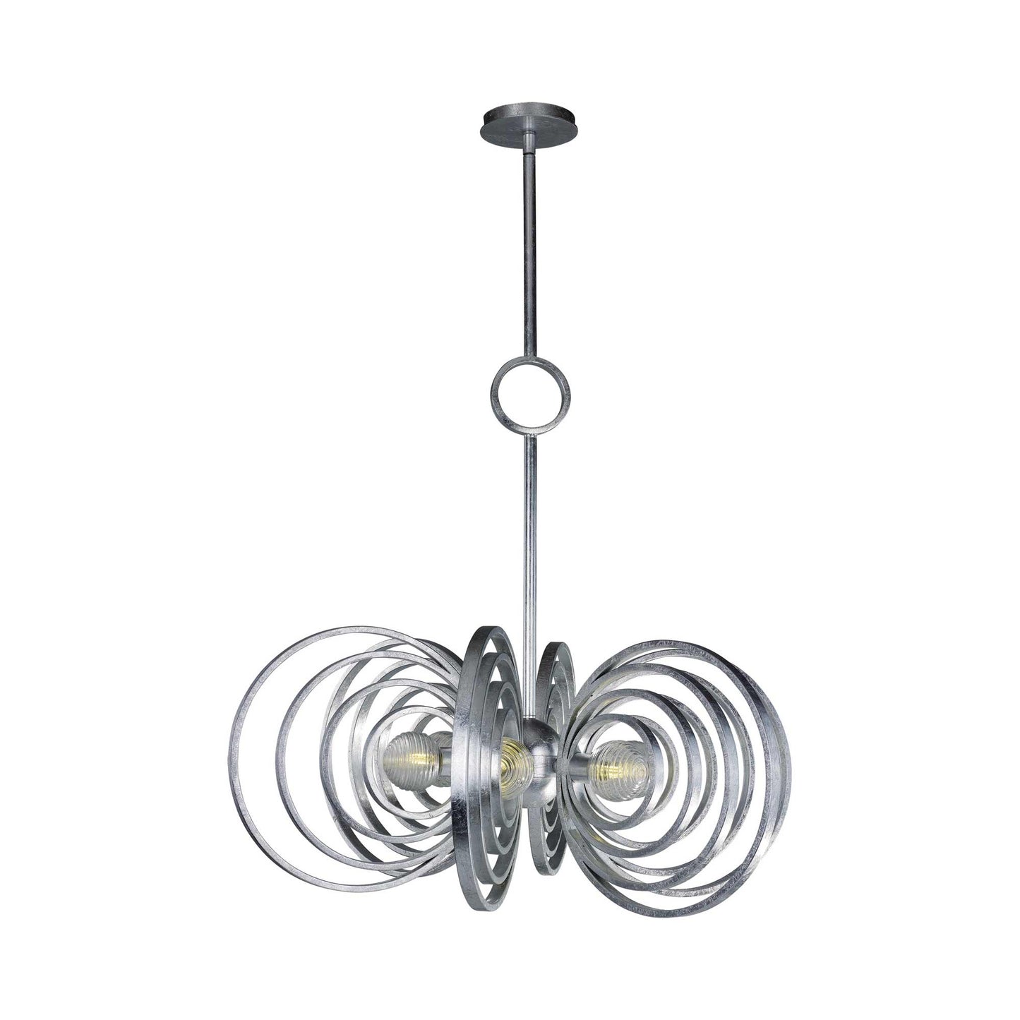 Frequency LED Pendant Light in Silver Leaf (6-Light).