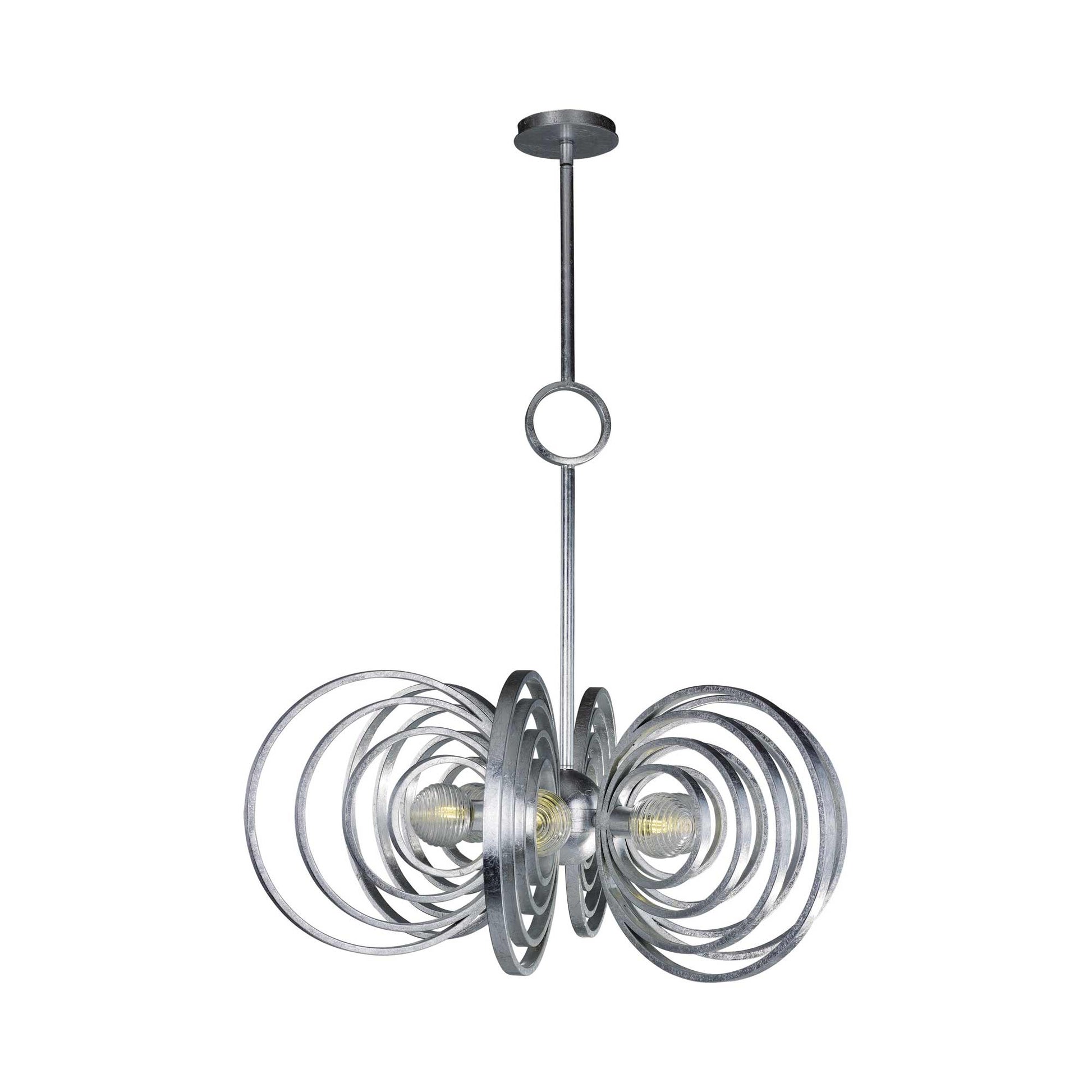 Frequency LED Pendant Light in Silver Leaf (6-Light).