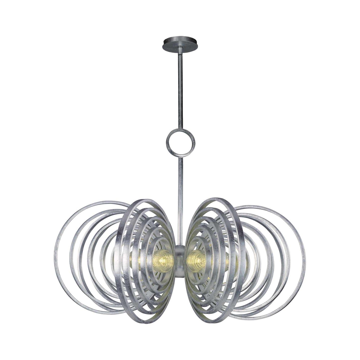 Frequency LED Pendant Light Silver Leaf (8-Light).