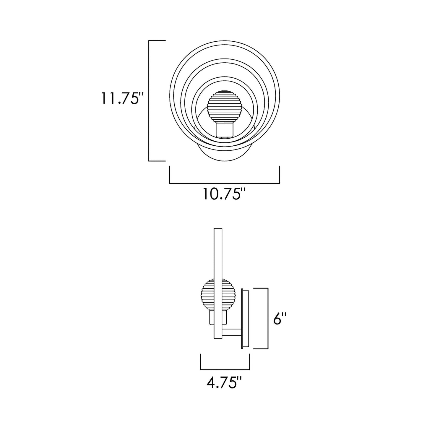 Frequency LED Wall Light - line drawing.