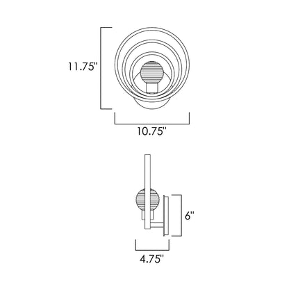 Frequency LED Wall Light - line drawing.