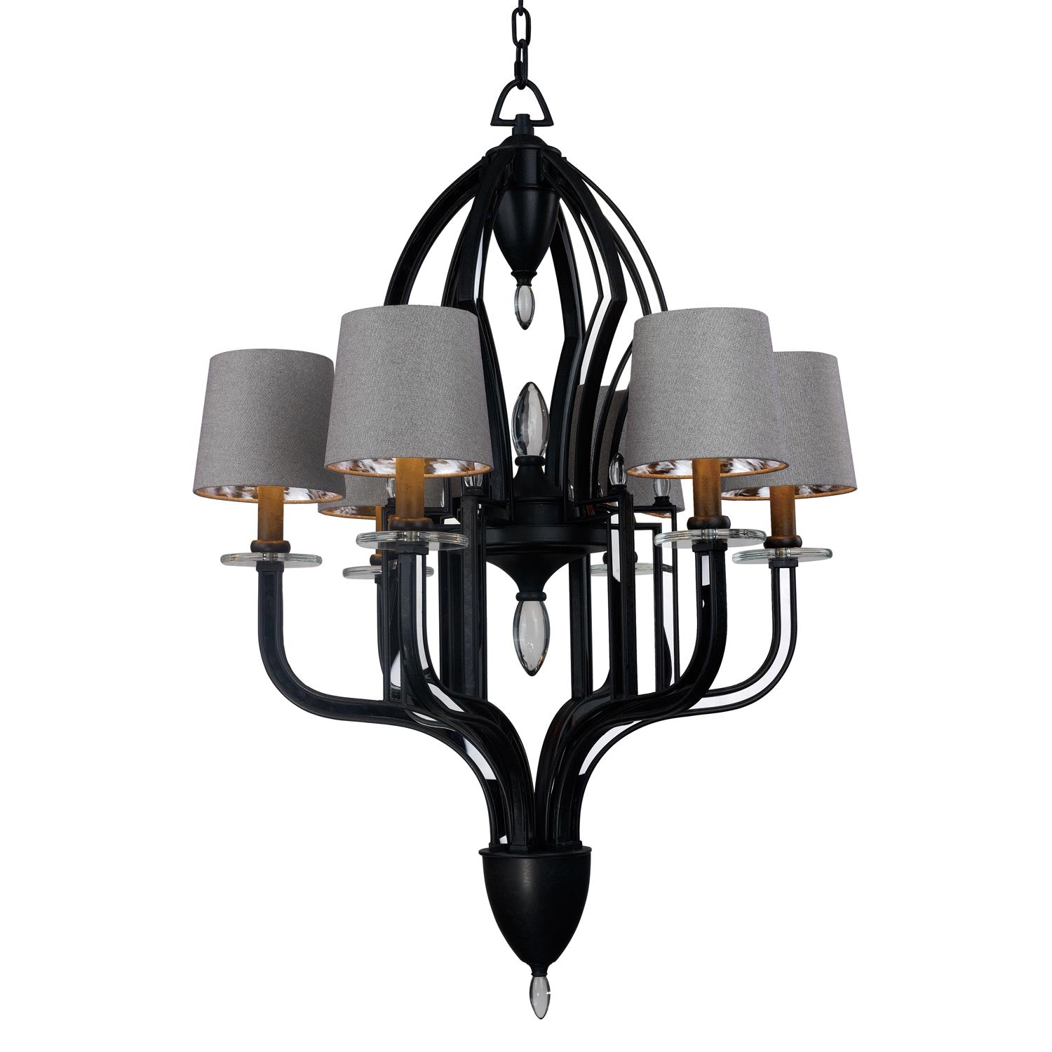 Hermitage Pendant Light in Anthracite (6-Light).