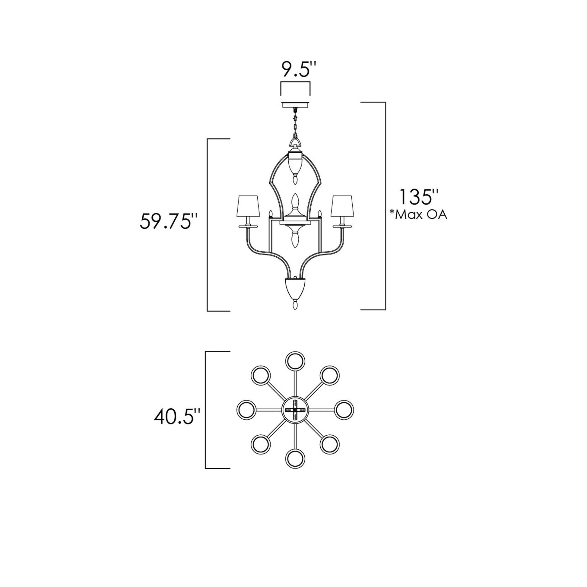 Hermitage Pendant Light - line drawing.