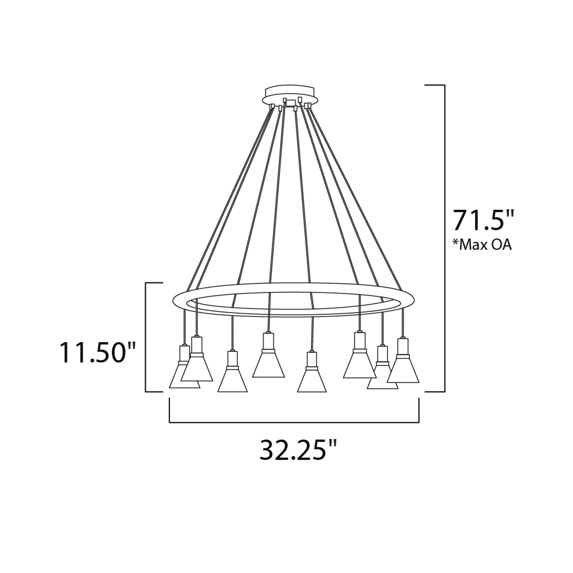 Scan Multi Light Pendant Light - line drawing.