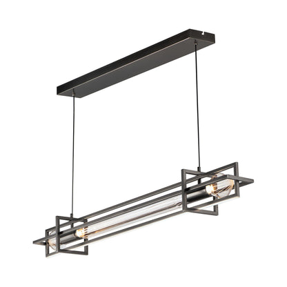 Zeppelin LED Linear Pendant Light in Gunmetal.