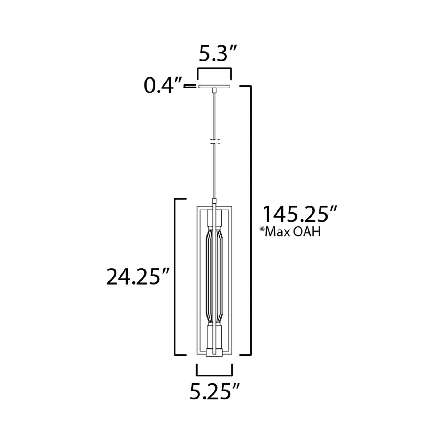 Zeppelin LED Pendant Light - line drawing.