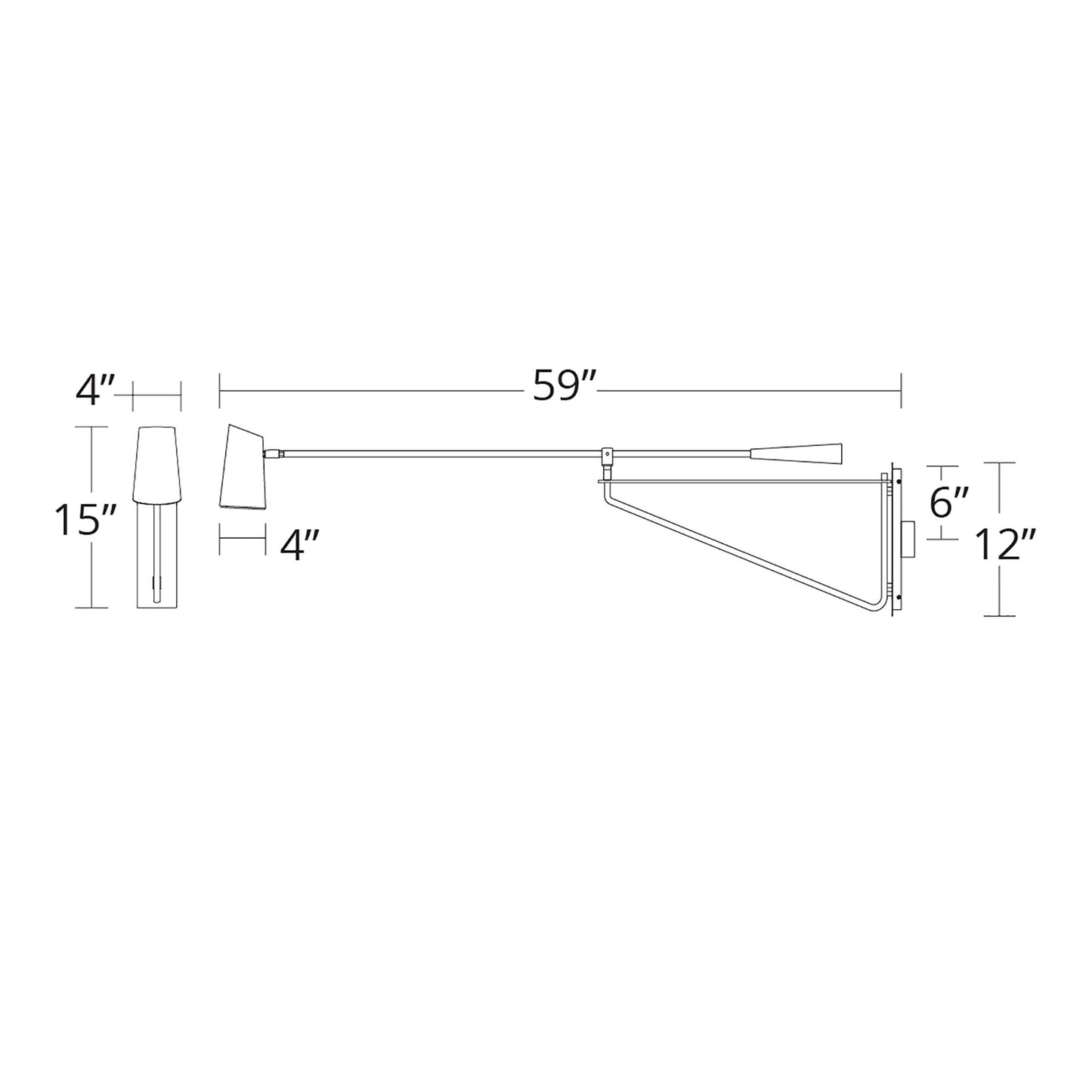 Stylus LED Wall Light- line drawing.