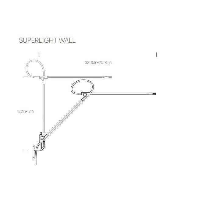 Superlight LED Wall Light - line drawing.