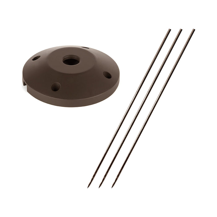 Surface Mount Flange / Stake Landscape Accessory in Bronze on Aluminum.