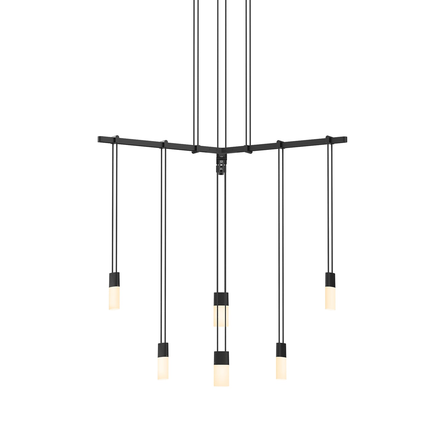 Suspenders® 1-Tier Tri-Bar LED Pendant Light (Etched Chiclet).