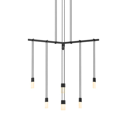 Suspenders® 1-Tier Tri-Bar LED Pendant Light (Etched Chiclet).