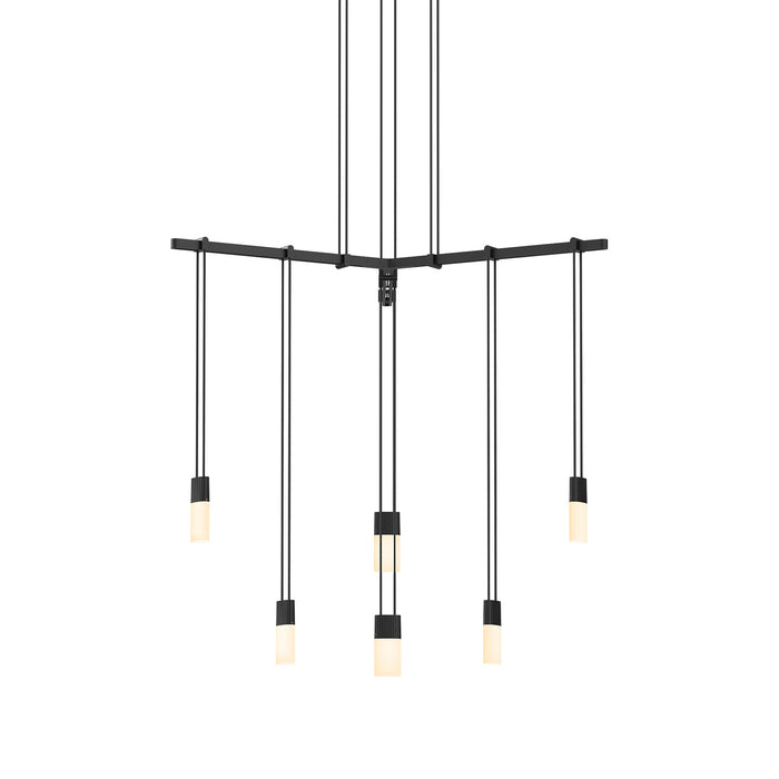 Suspenders® 1-Tier Tri-Bar LED Pendant Light (Etched Chiclet).
