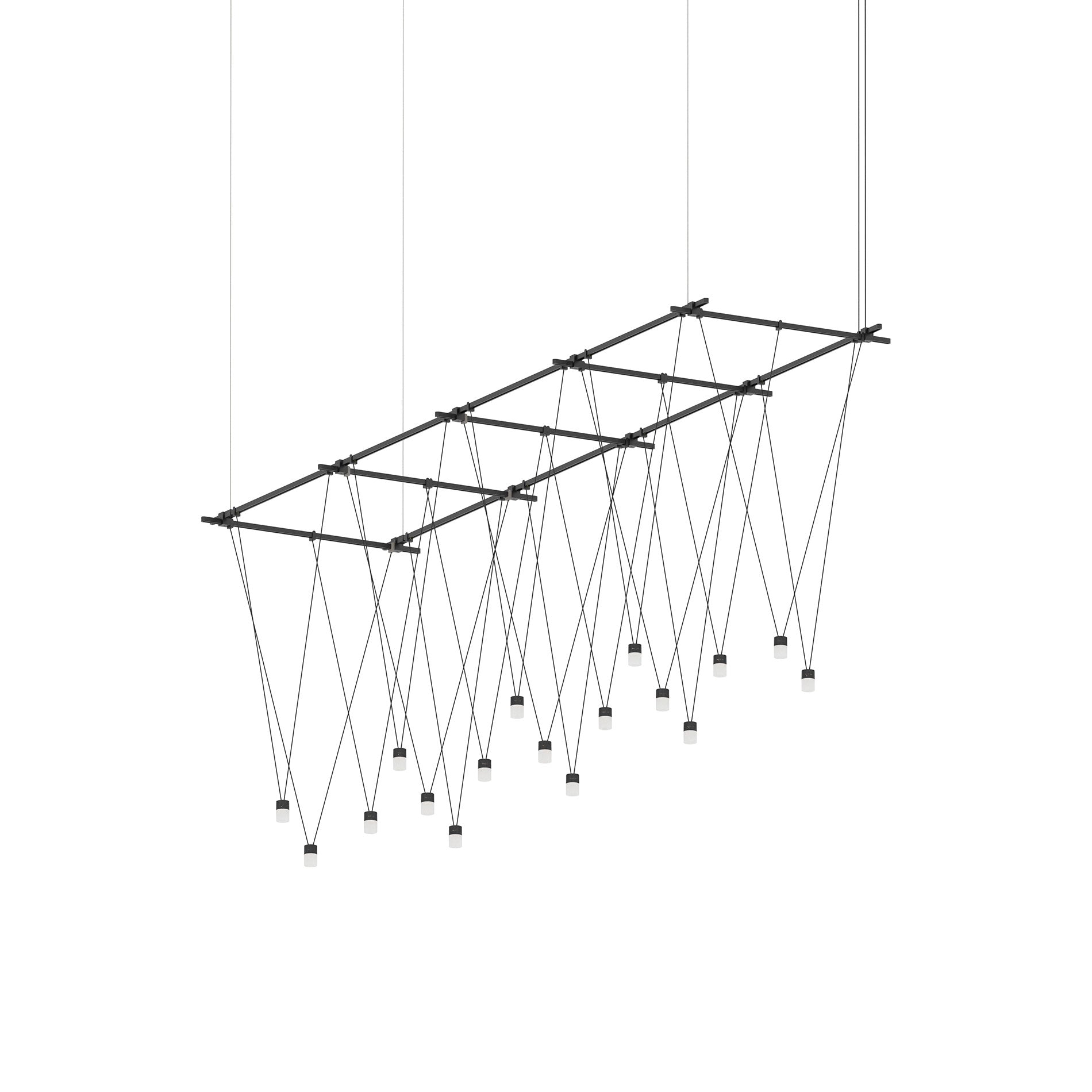 Suspenders® Gridscape LED Pendant Light (V-Line Etched Cylinder Pends).