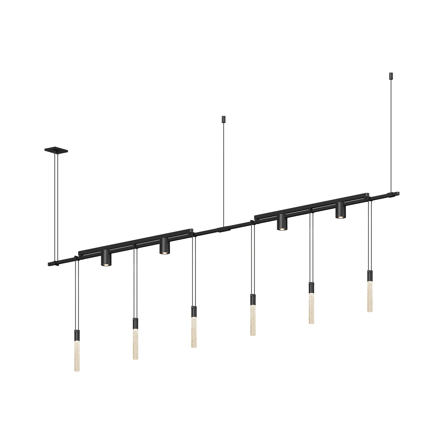 Suspenders® In-Line Linear LED Pendant Light (Crystal Rod).