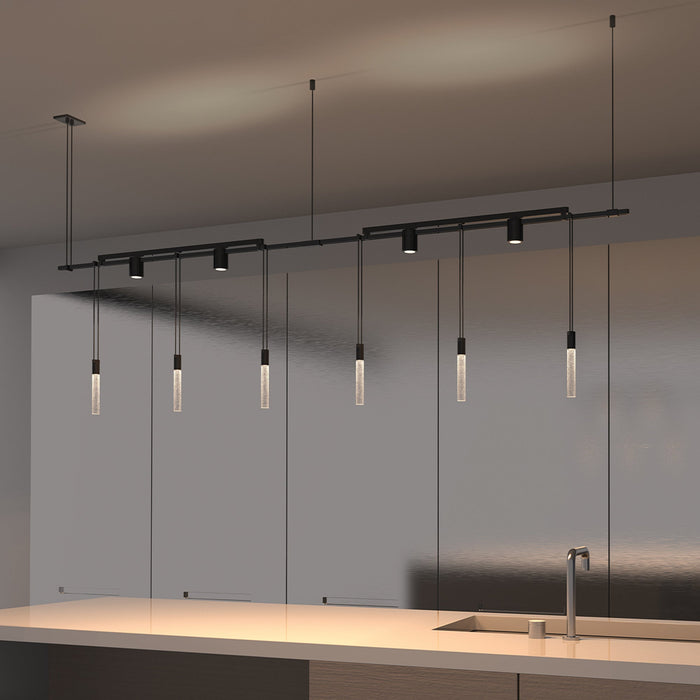 Suspenders® In-Line Linear LED Pendant Light in kitchen.