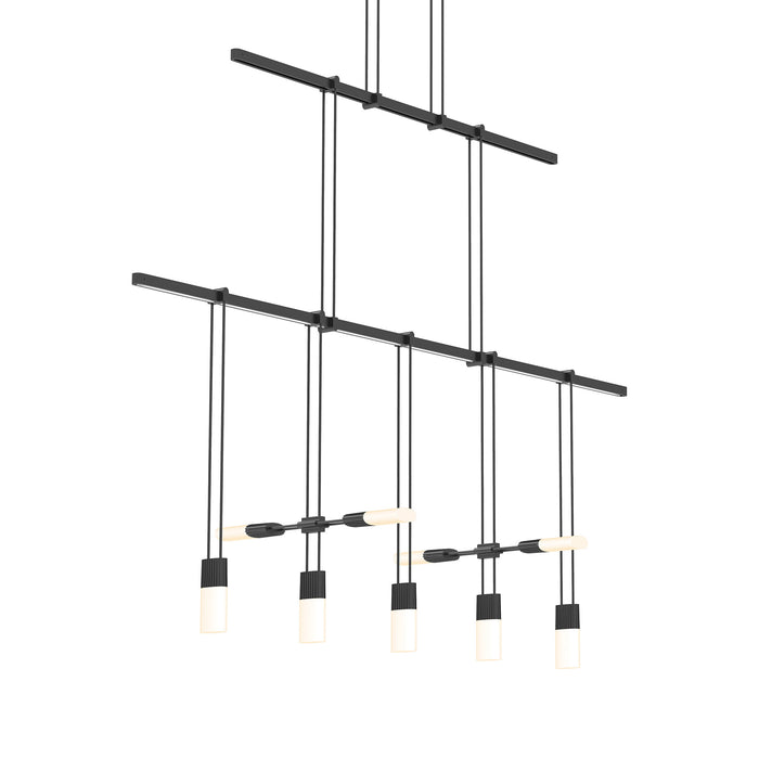 Suspenders® Tier Linear LED Pendant Light (Etched Chiclet).