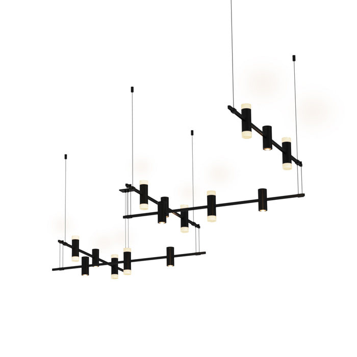 Suspenders® Zig Zag LED Pendant Light with Double Ended Cylinders.