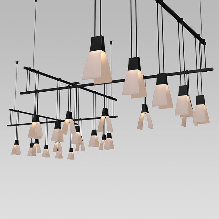 Suspenders® Zig Zag LED Pendant Light with Wings Luminaires in Detail.