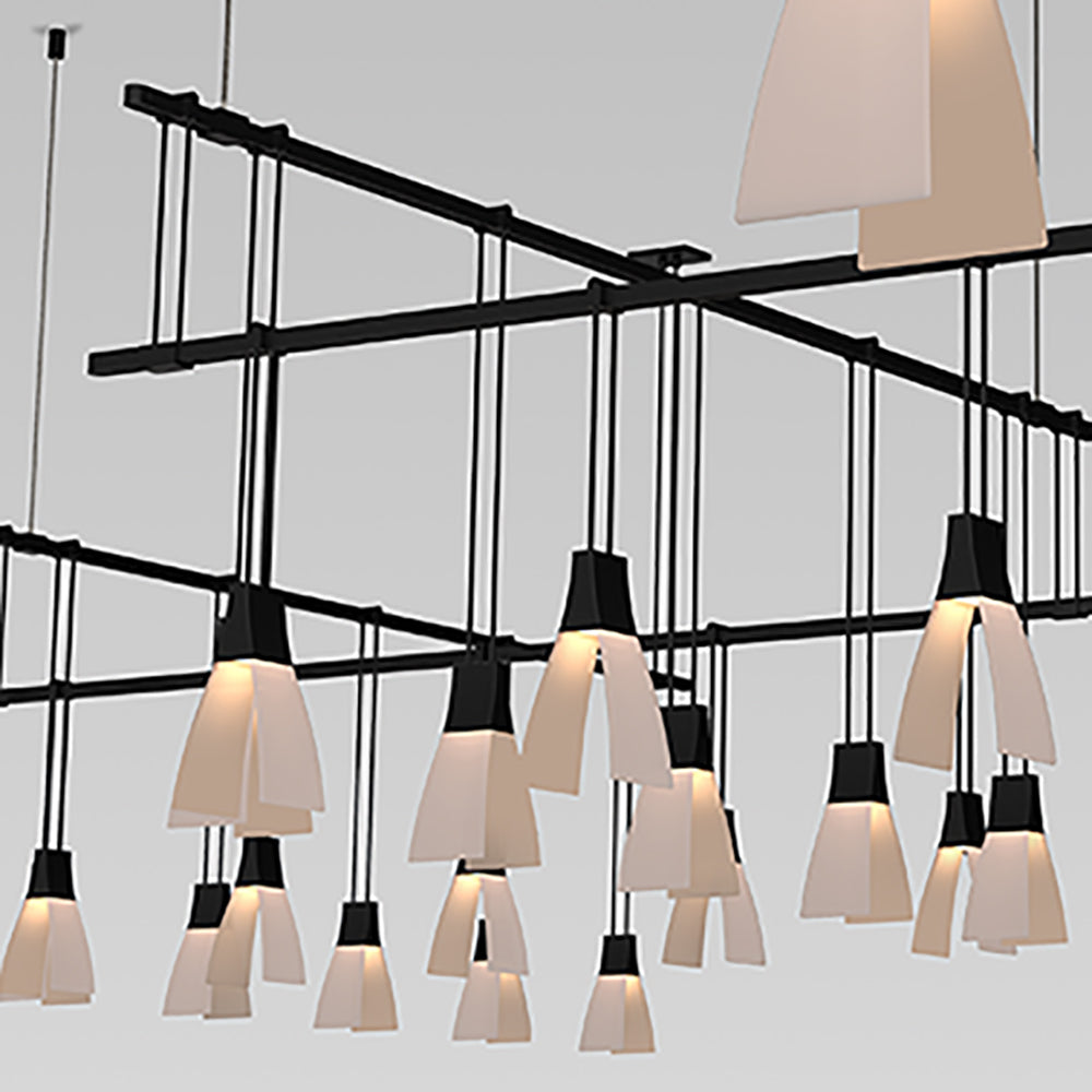 Suspenders® Zig Zag LED Pendant Light with Wings Luminaires in Detail.