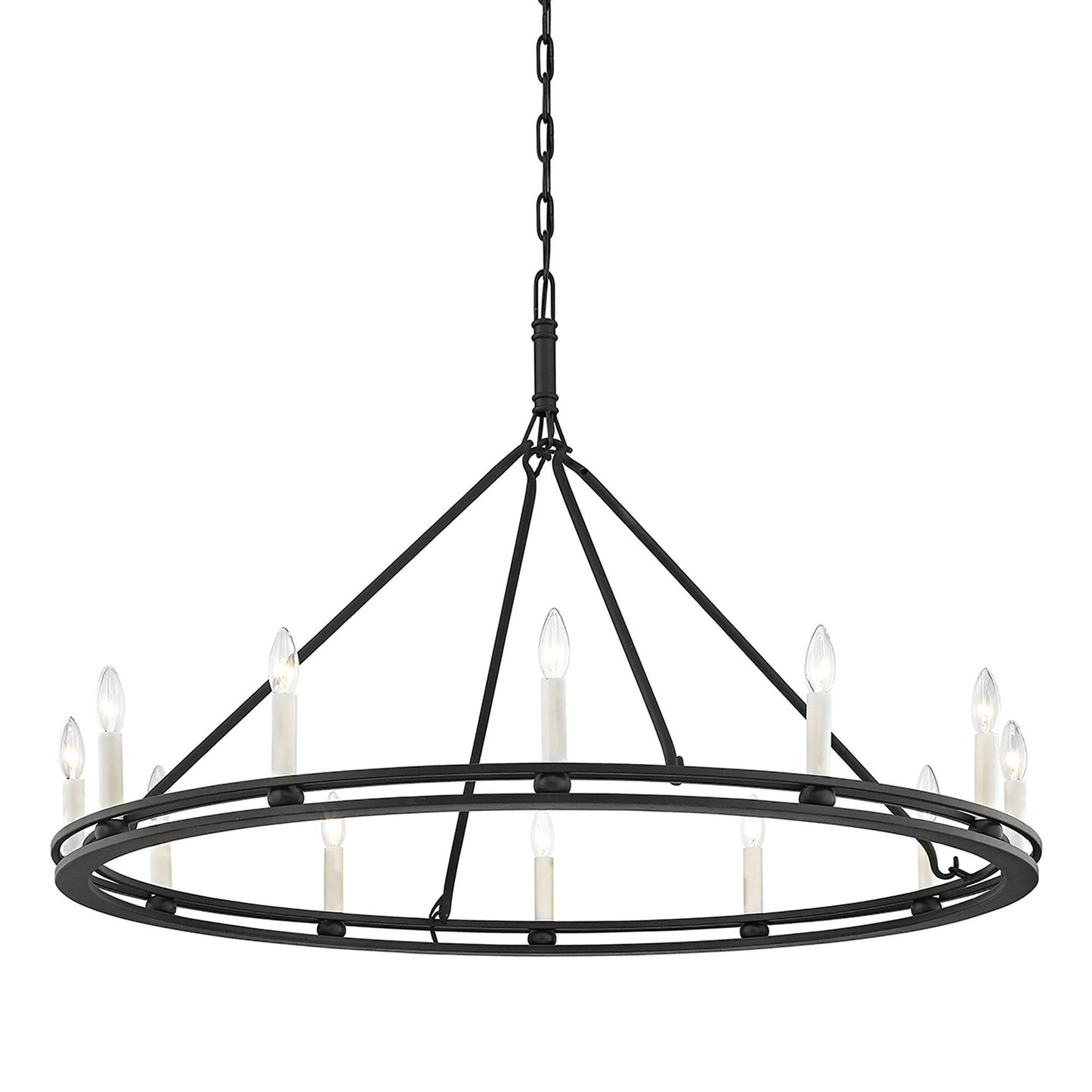 Sutton Chandelier in Textured Black (Medium/1-Tier).