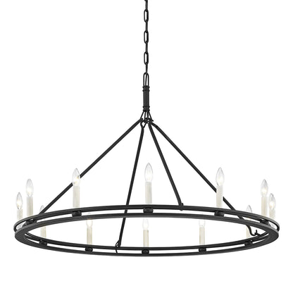 Sutton Chandelier in Textured Black (Medium/1-Tier).