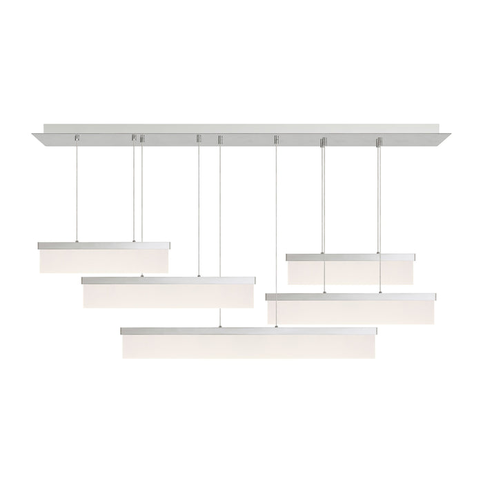 Sweep LED Linear Suspension Light in Polished Nickel.