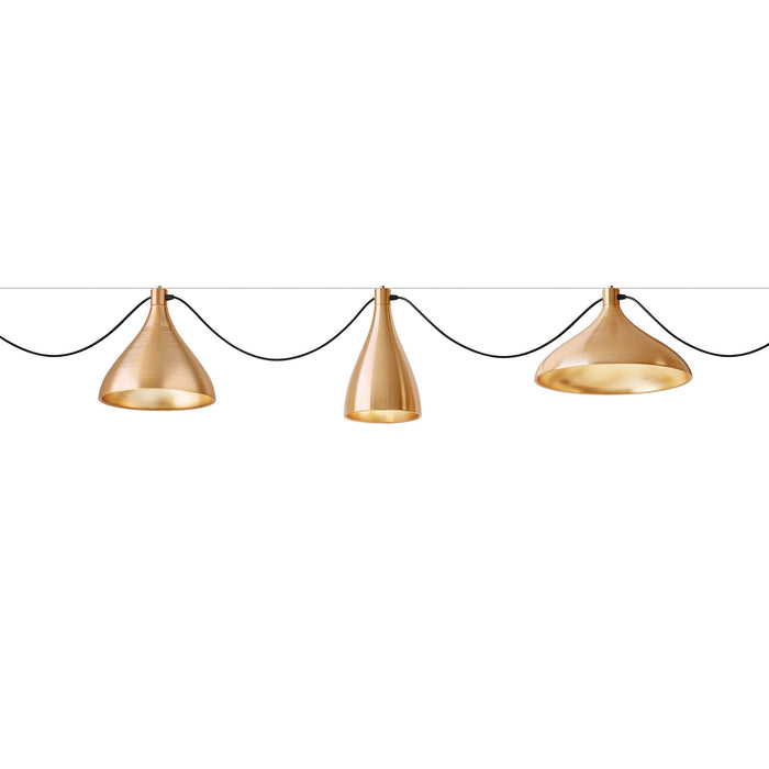 Swell LED String Mixed Pendant Light in Brass/Brass (Large).