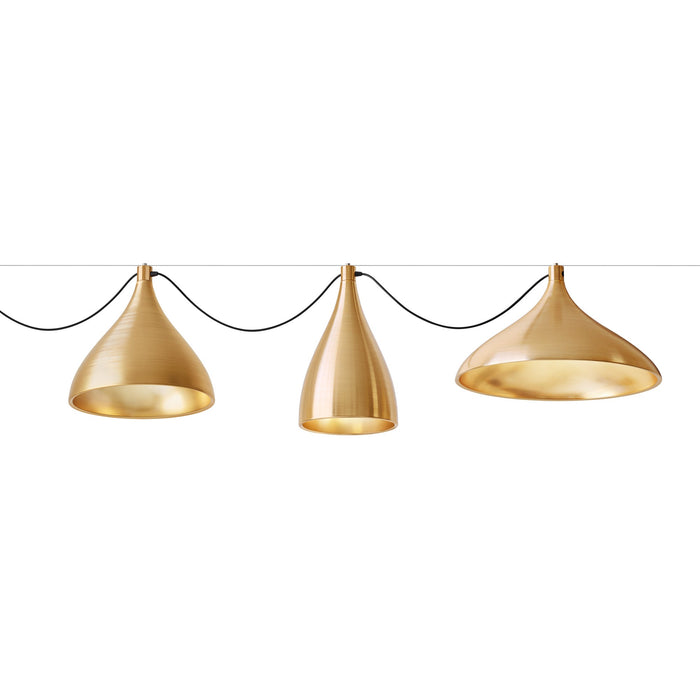 Swell LED String Mixed Pendant Light in Brass/Brass (X-Large).