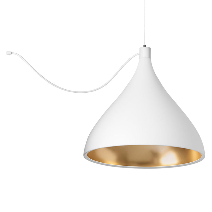 Swell LED String Pendant Light in White/Brass (XL Medium).