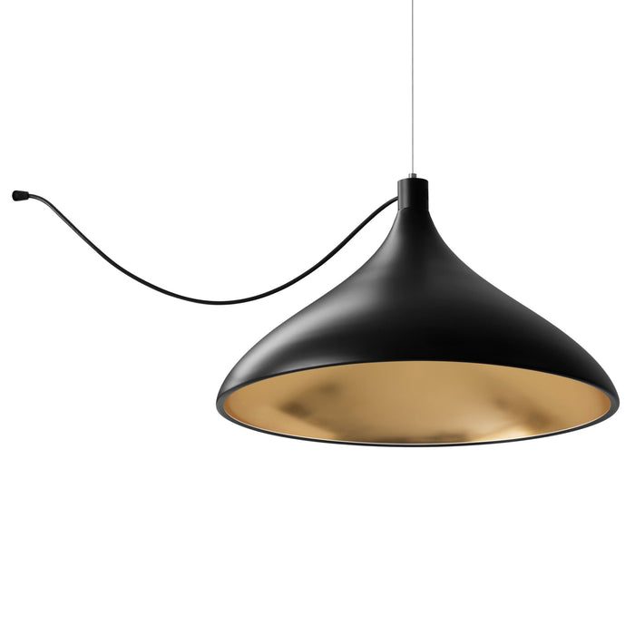 Swell LED String Pendant Light in Black/Brass (XL Wide).