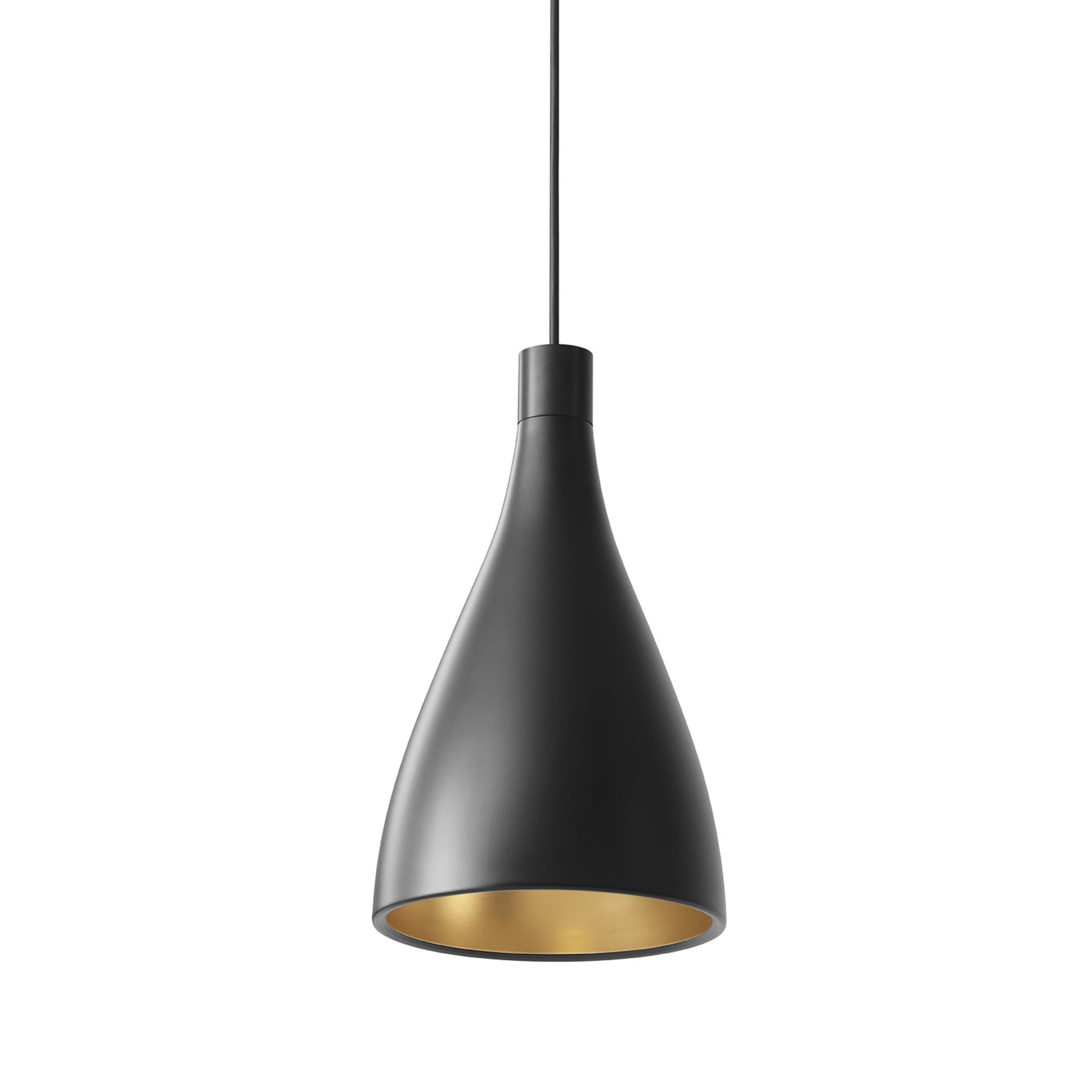 Swell LED Pendant Light in Black/Brass (Narrow).