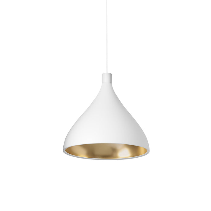 Swell LED Pendant Light in White/Brass (XL-Medium).