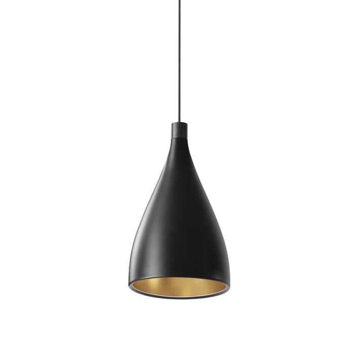 Swell LED Pendant Light in Black/Brass (XL-Narrow).