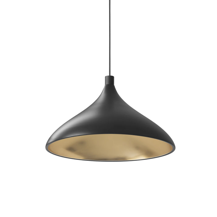 Swell LED Pendant Light in Black/Brass (XL-Wide).